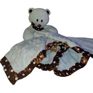 First & Main lovey, baby cuddle security blanket blue bear plush stuffed animal